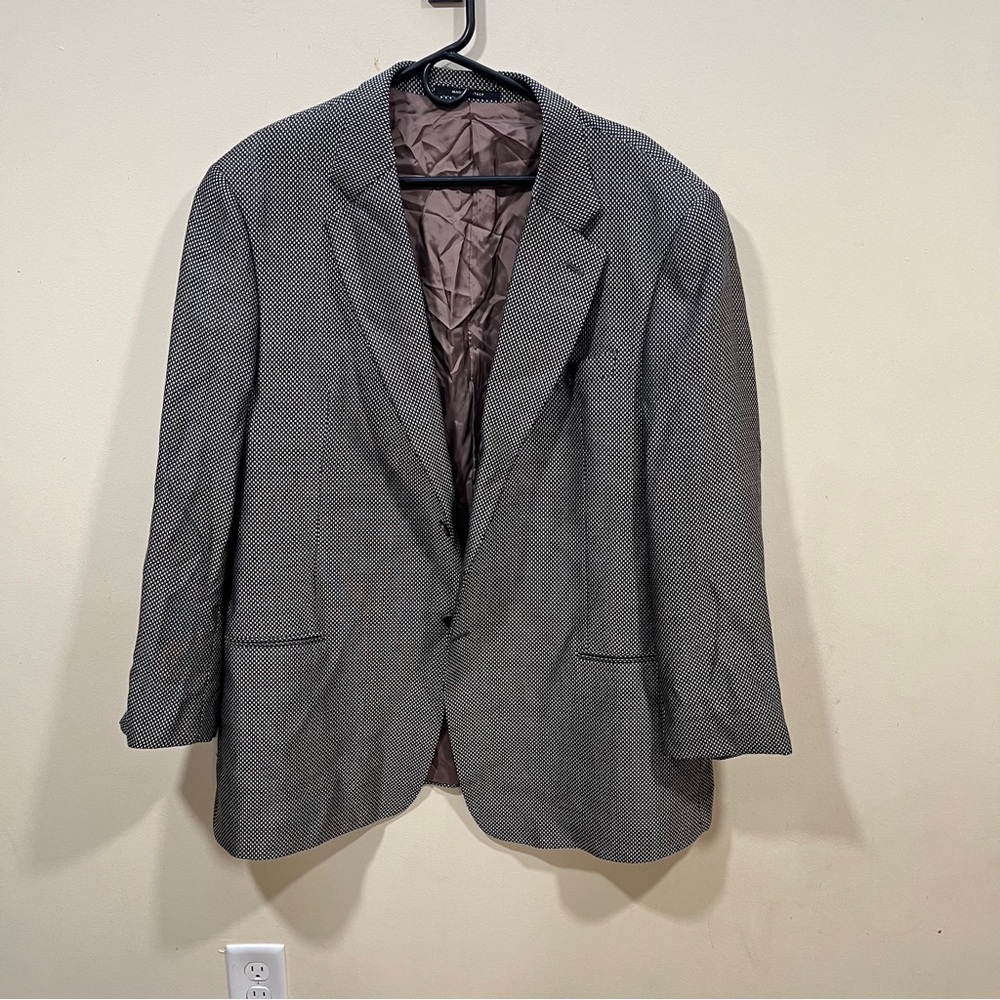 Armani VTG 80s Men's Wool Blazer Jacket Check Italy Size 48